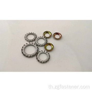 ชุบสังกะสี DIN6797 Internal Teeth Washers Serrated Lock Lock